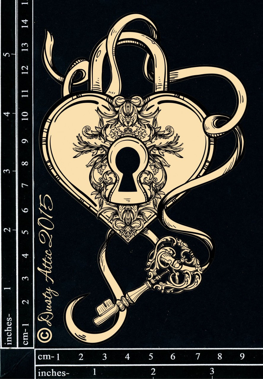 Dusty Attic Entangled Heart Chipboard